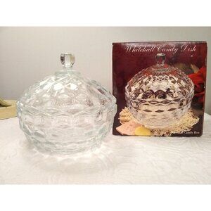 Indiana glass Crystal candy dish box covered lidded